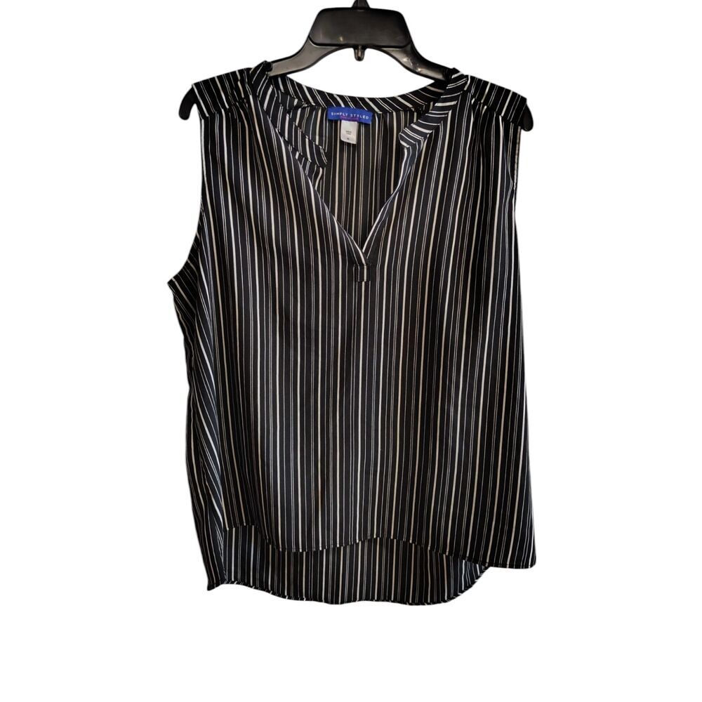 Simply Styled Black and White Striped Hi-Low Blouse